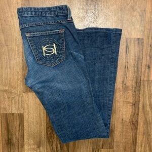Bebe Medium Wash Flare Leg Denim Jeans 29